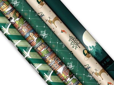 W&M Wrapping Paper set illustration