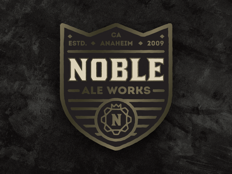 Noble Ale Works anaheim beer branding california craft beer industrial noble regal shield