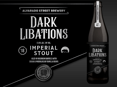 Dark Libations alvarado beer black bottle craft beer imperial packaging stout wax