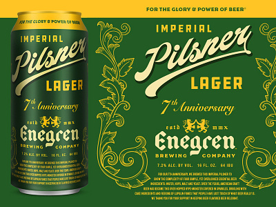 Enegren - 7th Anniversary Pilsner beer blackletter cans classic craft beer design european german package design packaging pilsner vintage
