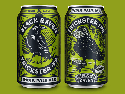 Black Raven - Trickster IPA beer bird black can craft beer hoppy ipa packaging raven trickster