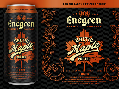 Enegren - Baltic Maple Porter beer can copper craft beer fall german maple maple leaf metallic package design packaging