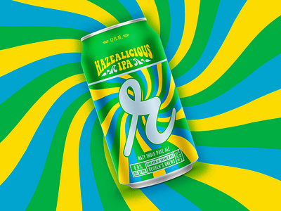 Hazealicious IPA beer can craft beer funky groovy hazy ipa package design packaging psychedelic