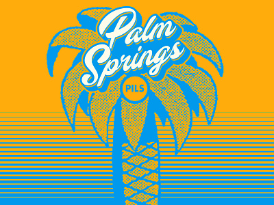 Palm Springs Pilsner beach beer can craft beer illustration package design packaging palm palm springs palm tree summer texture