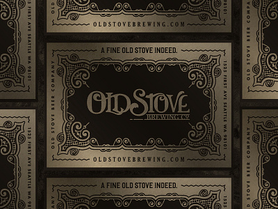 Old Stove Brewing - Business Cards beer craft beer decorative metallic old ornament ornate vintage