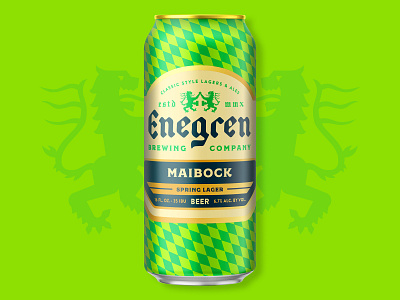Enegren Maibock Spring Lager beer can craft beer german gold green package design packaging spring