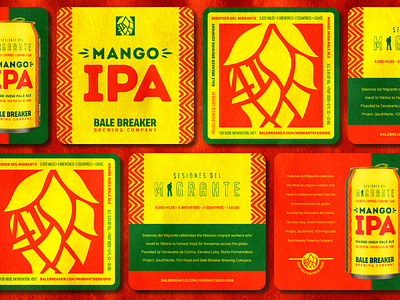 Mango IPA Coasters - Bale Breaker beer brewery craft beer ipa mango mexico