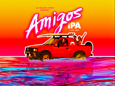Alvarado Street - Amigos IPA alvarado amigos beer brewery can craft beer gradient ipa package design packaging