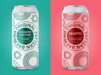 Original Pattern Brewing - Country Doctor & Marto beer can craft beer minimal oakland package design packaging pattern pilsner simple
