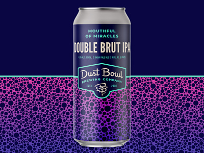 Mouthful of Miracles - Dust Bowl Brewing Co. beer brewery brut can craft beer gradient ipa package design packaging pattern