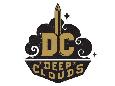 Deep Clouds branding hand lettering illustration logo design typography