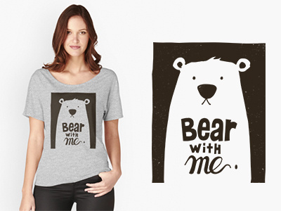 Bear with me africa bear cute hand lettering illustration nigeria print t shirt design typography