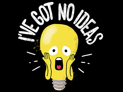 I've Got No Ideas creative hand lettering humour ideas illustration irony kenny osinnowo lightbulb redbubble t shirt design texture typography