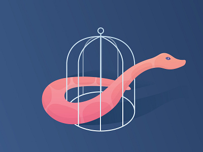 Python bird birdcage cage datacamp gradient isometric pet python snake
