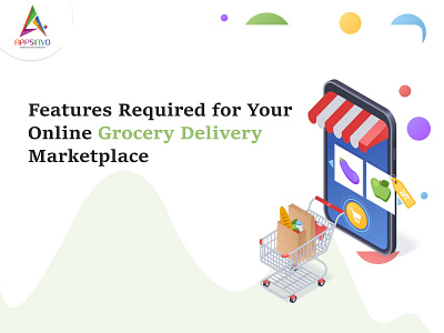 Appsinvo | Features Required for Your Online Grocery Delivery 3d animation logo