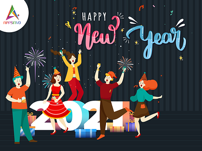 Appsinvo Wishes for Happy New Year branding graphic design motion graphics