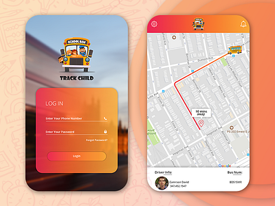 Track Child Mobile app by Appsinvo android app ios iphone login map mobile school screen smart ui ux