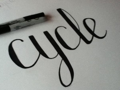 cycle type custom cycle handdrawn marker type typography