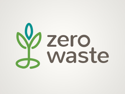 Zero Waste Updated Logo compost growth identity logo recycle trash waste