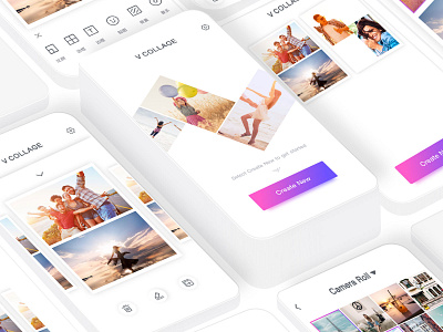 V-collage拼图软件 app design icon illustration interface ui