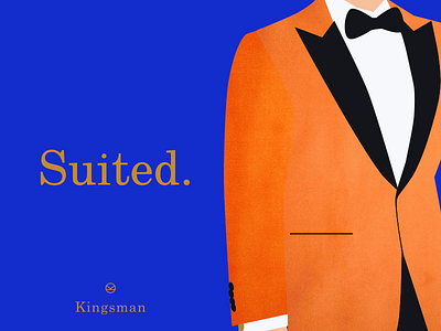 Kingsman_Eggsy circle eggsy flat gentleman golden kingsman movie orange spy suit suited