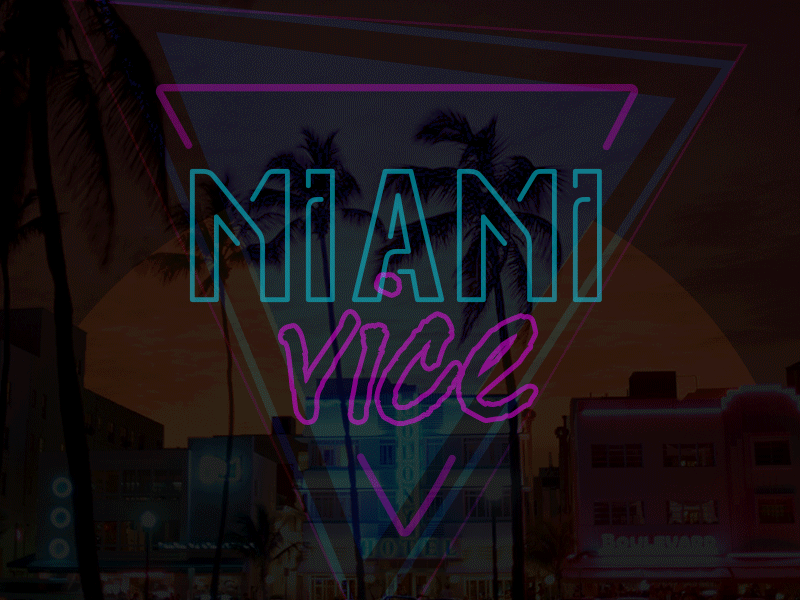 Miami vice 80s 90s beach blue flamingo miami neon pink vice