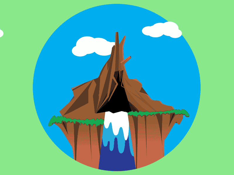 Splash Mountain after effects disney disneyland disneyworld illustrator motion graphics mountain water waterfall