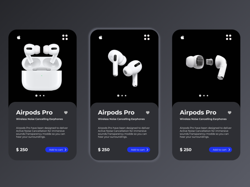 Apple Airpods Pro UI by Bilal Zafar on Dribbble