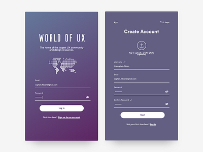 Daily UI Challenge 001 :: Sign Up / Log In daily ui gradient login signin signup