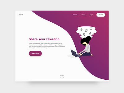 Daily UI Challenge 003 :: Landing Page daily ui gradient landing page minimal