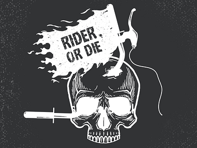 Ride Or Die bicycle bike commute death die extreme hard illustration or ride skull