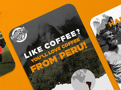 Passport Coffee: Peru canvas print coffee design facebook passport peru typography uidesign