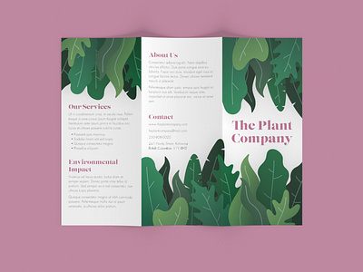 Plant Company brochure brochure illustraion mockup plants trifold