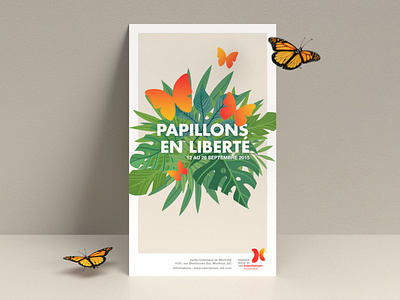 Papillons en liberté butterflies butterfly graphic design illustration plants poster poster design vector