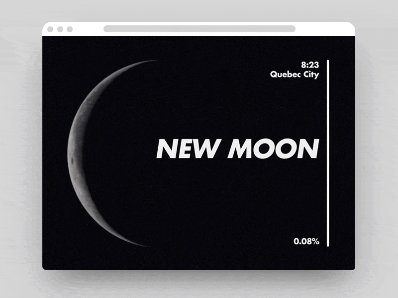 Moon phases Concept animation app design landing page loader loading animation loop minimal moon moon phases space type ui ux web website