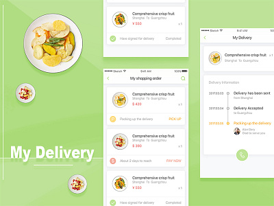 ORDER app buy delivery food green simple