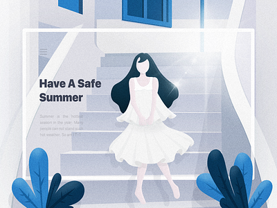 Summer 2d color design girl illustrate illustration man summer