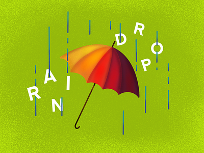 Rainy day in OH adobe adobe ilustrator app art bright clean colorful concept drop gradient graphicdesign green illustration lines rain raindrop texture type typography umbrella