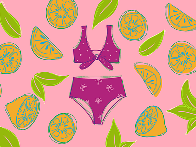 Summer zest 🍋💦 adobe adobe illustrator app concept design girl graphicdesign illustration lemon loose mockup sketch summer swim swimsuit