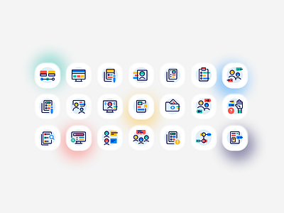 Icon set 👩🏻‍💻 design education graphic design icons illustration online study ui