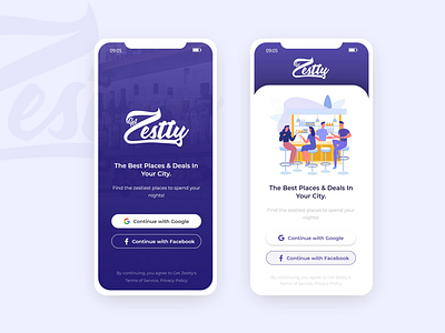 Get Zestty Log In login mobile app ui ux