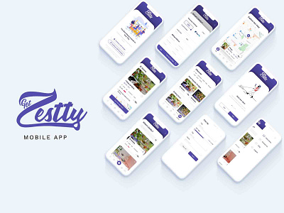 Mobile App(Get Zestty) illustration mobile app ui ux