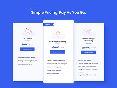 Mentorship Pricing Page design web design webdesign website