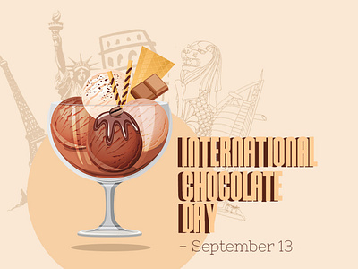 International Chocolate Day illustration logo vector
