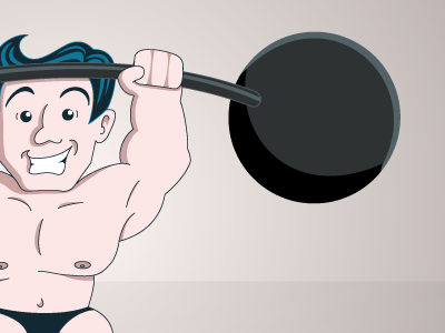 Weightlifter cartoon comic illustrator vector