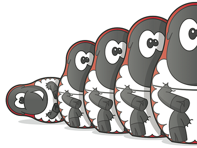 Matryoshka Sheep comic illustrator vector