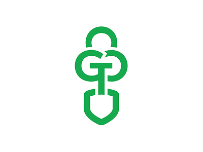 Green Team Mark eco friendly green logo shovel tree