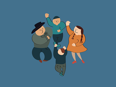 Dancing Family illustrator