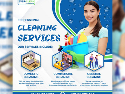 Cleaning service flyer design graphic design