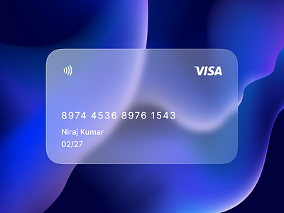 Modern Glassmorphism Card credit card design figma ui visa card